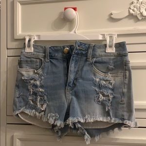 American eagle high rise jean shorts